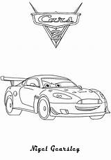Cars Nigel Coloring Gearsley Printable Ecoloringpage Pages Jeff Disney Corvette Hit Movie sketch template