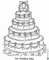 Coloring Wedding Pages Cake Printable Bride sketch template