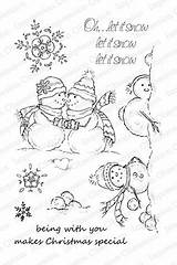 Christmas Stamps Clear Choose Board Obsession Impression Rubber Stamp Snow Let Set sketch template
