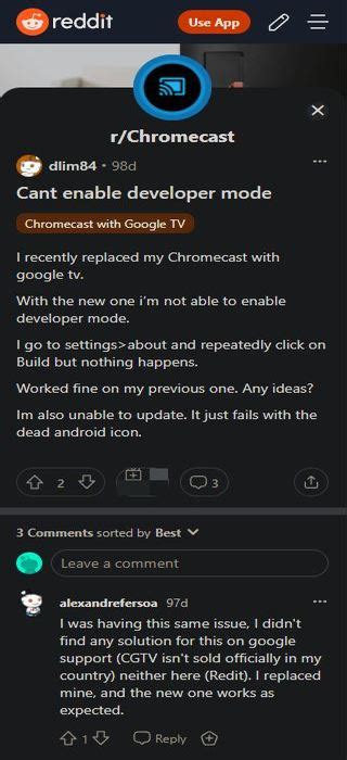 chromecast mit google tv hat moeglicherweise die option zum aktivieren des entwicklermodus