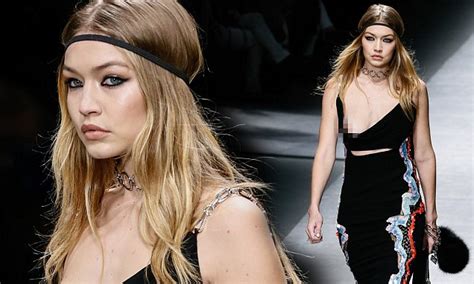 Gigi Hadid Suffers A Nip Slip On The Runway For Versace At