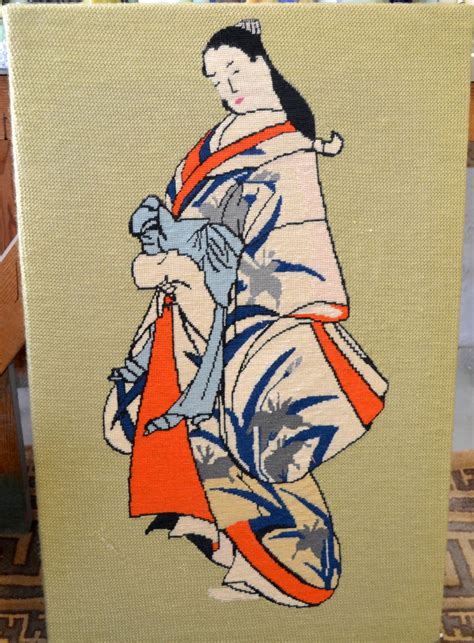 Japanese Needle Point Of A Japanese Lady