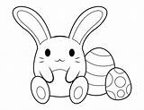 Bunny Coloring Easter Cute Pages Printable sketch template