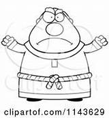 Monk Chubby Cartoon Outlined Coloring Clipart Vector Angry Loving Thoman Cory sketch template