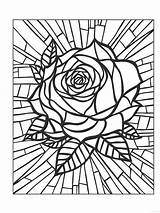 Kleurplaat Dover Mosaic Lood Coloriages Volwassenen Complexes Segnalibro Kleuren Mosaico Mandalas Fleur sketch template