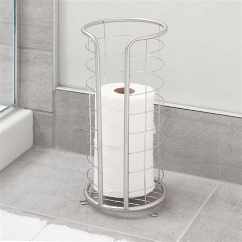 interdesign forma  standing toilet paper holder  bathroom brushed stainless steel