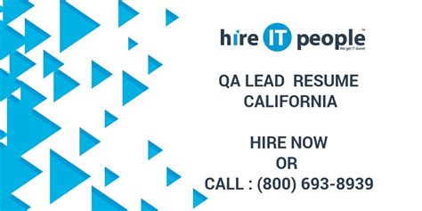 qa lead resume california hire  people