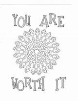 Coloring Pages Self Yourself Worth Affirmation Books Colouring sketch template