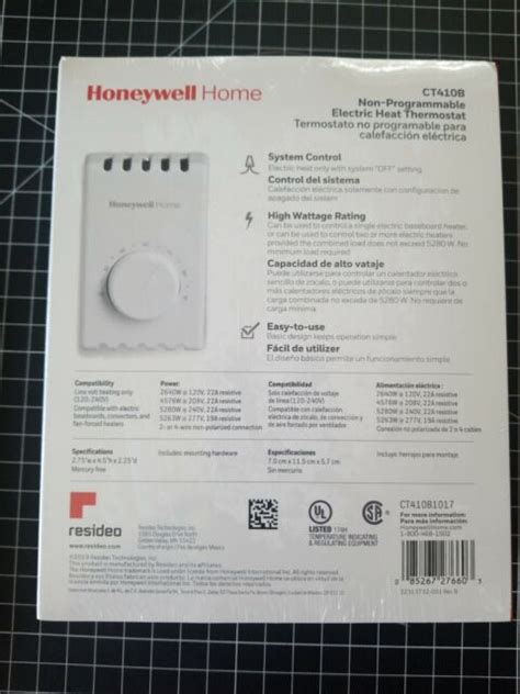 honeywell ctb thermostat manual  wire  baseboard electric ebay