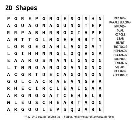 shapes word search