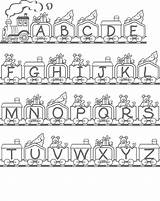 Train Coloring Printable Alphabet Pages Kids Ecoloringpage sketch template