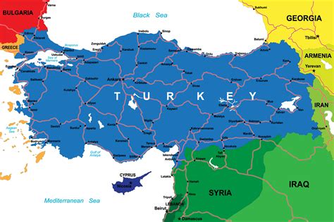 turkey map guide   world