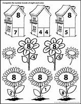 Number Bonds Worksheets Math Eight Kindergarten Bond Numbers Activities Printable Treevalleyacademy Study Colouring Kids Fun Multiplication sketch template
