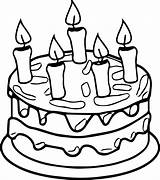 Cake Coloring Birthday Sheet Clipart 7th sketch template