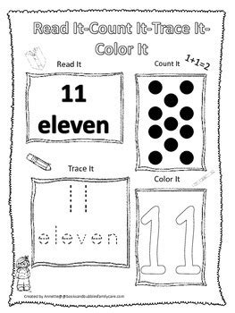 numbers read count trace color  number  preschool numbers