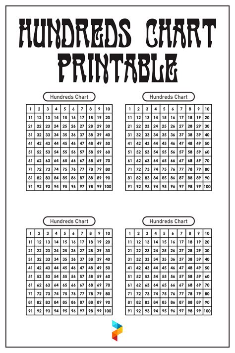 hundreds chart printable printableecom
