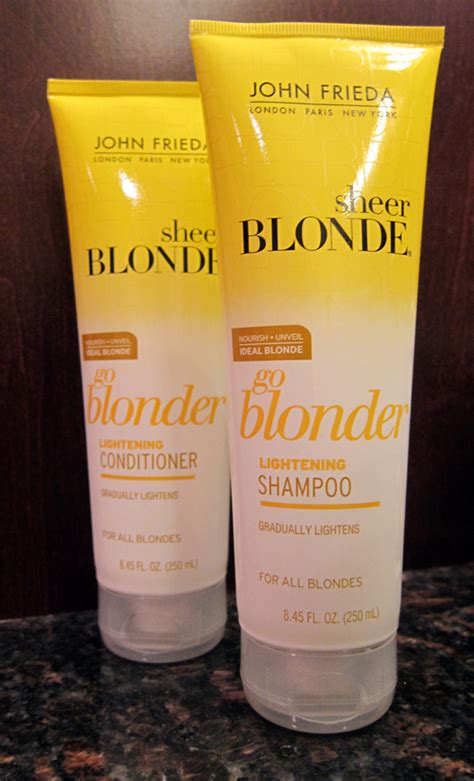 beauty test dummies john frieda sheer blonde  blonder lightening shampoo  conditioner