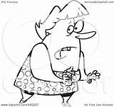 Outline Guilty Overweight Eating Candy Woman Bar Cartoon Toonaday Illustration Royalty Rf Clip Ron Leishman 2021 sketch template