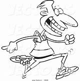 Cartoon Runner Vector Male Outlined Coloring Leishman Ron Runners Running Royalty Clipart Old Moorfoot sketch template