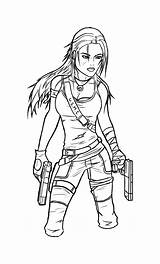 Croft Tomb Raider Lineart Feareffectinferno sketch template
