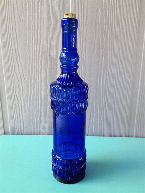 Vintage Cobalt Blue Glass Bottle Blue Glass Bottles
