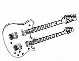 Guitarra Guitarras Electricas Dupla Mewarnai Instruments Coloringtop Gitar Tudodesenhos sketch template