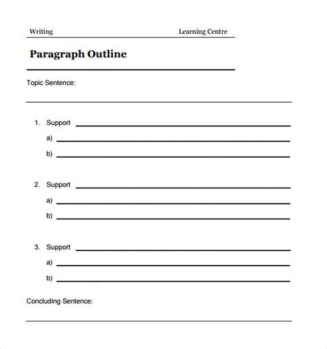 sample blank outline templates   ms word google docs pages
