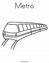Metro Coloring Mrt Train Drawing Kids Clipart Worksheet Outline Pages North Template Twistynoodle Built California Usa Favorites Login Print Add sketch template