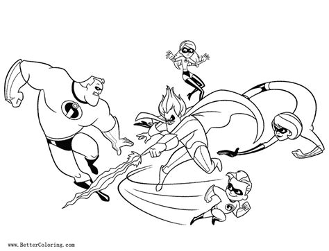 incredibles  coloring pages fighting  printable coloring pages