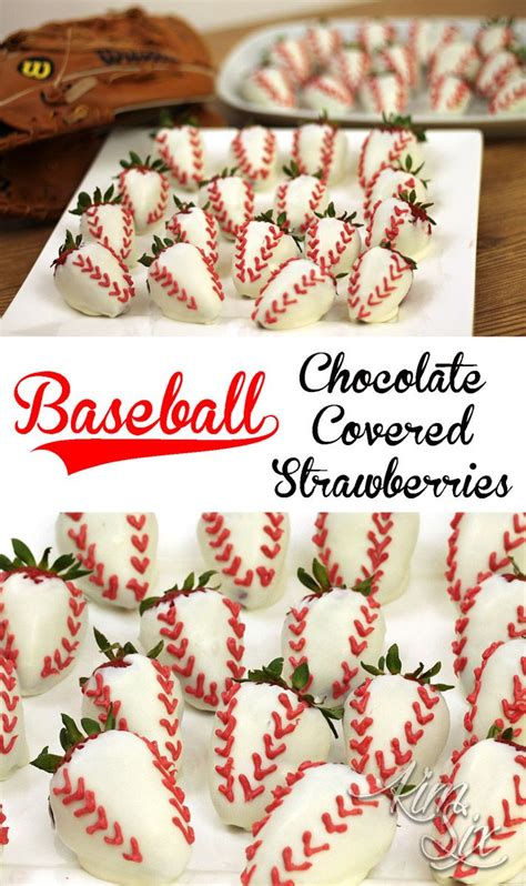baseball themed chocolate coated strawberries kim  foodie fix chocolate coated