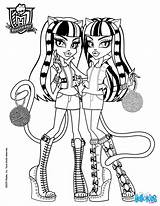 Monster High Coloring Pages Sisters Werecat Printable Dolls Color Print Kids Hellokids Para Purrsephone Meowlody Colorear Hermanas Sheets Monter Printables sketch template