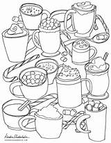 Coloring Hot Cocoa Chocolate Sketch Pages Christmas Drawing Kendra Winter Adult Board Marshmallows December Choose Disney Template sketch template