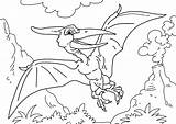 Coloring Pteranodon Dinosaur sketch template