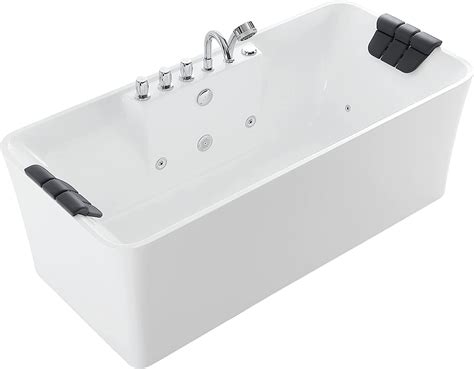 Empava 59 Freestanding Whirlpool Bathtub Rectangular With 8
