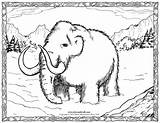 Coloring Mammoth sketch template
