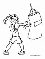 Boxing Coloring Girl Pages Colormegood Sports sketch template