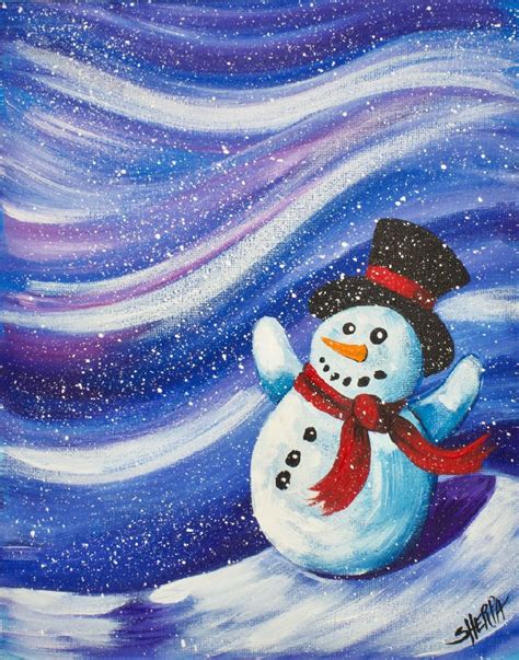 snowman acrylic painting tutorial  real time  step  step