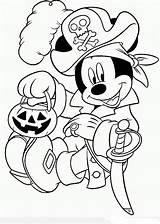 Halloween Disney Coloring Pages Printable Mickey Mouse Pirate sketch template