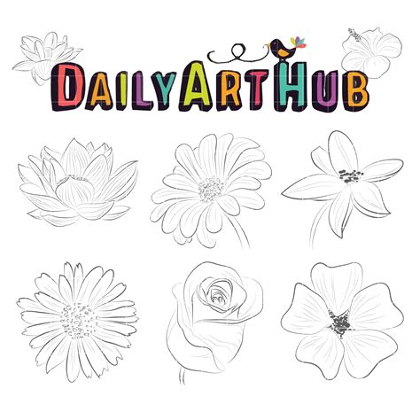 flowers  art clip art set daily art hub  clip art everyday