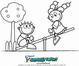 Seesaw Saw Colouring Scribble sketch template
