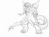 Godzilla Ghidorah Adora Vs Colouring sketch template