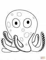 Coloring Cartoon Octopus Pages Printable Supercoloring Drawing sketch template