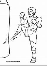 Kickboxen Malvorlage Kampfsport Malvorlagen Seite sketch template