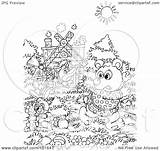 Clipart House Her Chasing Outline Fox Coloring Animals Other Royalty Illustration Bannykh Alex Rf 2021 Clipground sketch template