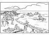 Coloring Landscapes Color Crowded Sheet Summer Beach Time sketch template