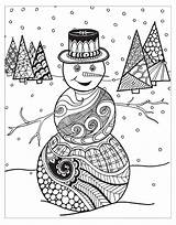 Snowman Zendoodle Macmillan Jodi Colouring Educative sketch template