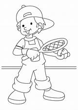 Tennis Coloring Pages Playing Player Lawn Boy Colouring Printable Drawing Kids Table Racket Court Getcolorings Getdrawings Color sketch template