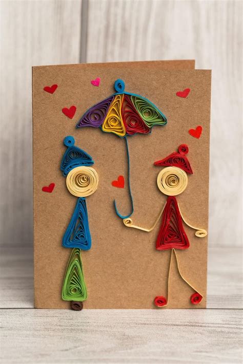 quill card quilled love card handmade love card paper love image