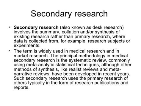 primary  secondary research