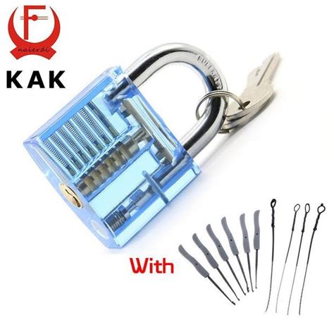 kak blue transparent visible pick cutaway practice padlock lock